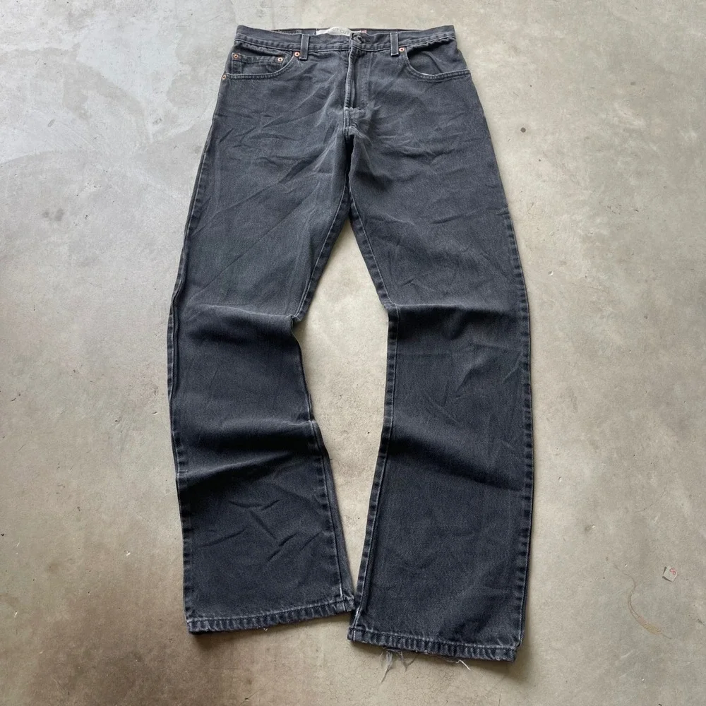 Levis 517 Bootcut Jeans Mens 33x36 Washed Black Denim Cotton Pants 517-0217